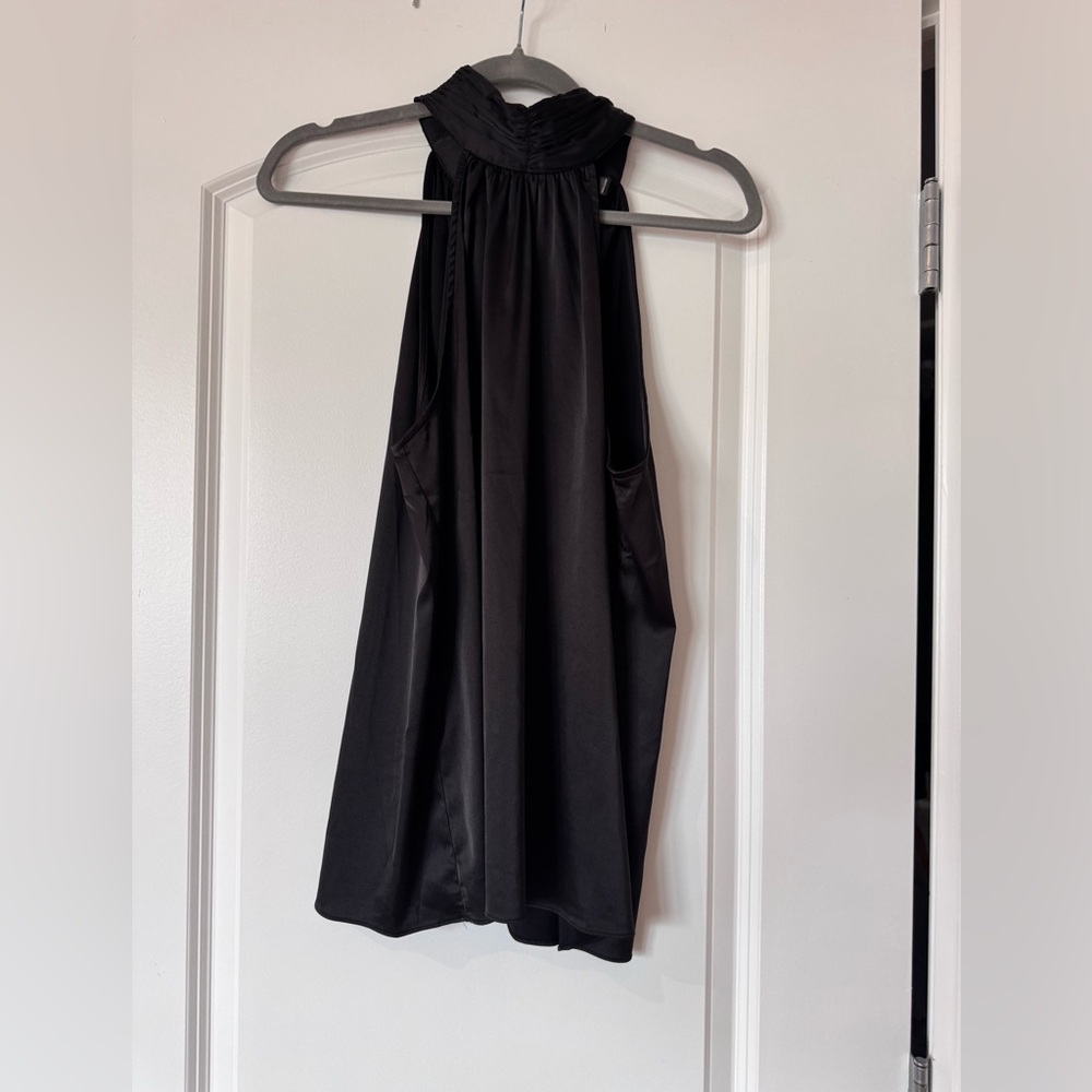 Aqua Black Sleeveless Top High Neck